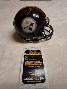 BEN ROETHLISBERGER signed STEELERS Riddell mini helmet JSA COA
